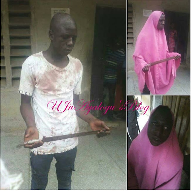 Lone Male ARMED ROBBER in Hijab NABBED ...See Photos