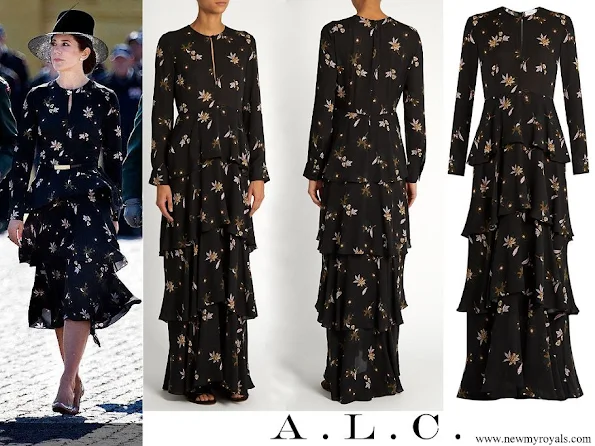 Crown Princess Mary wore A.L.C. Christianne Floral-print Silk Midi Dress