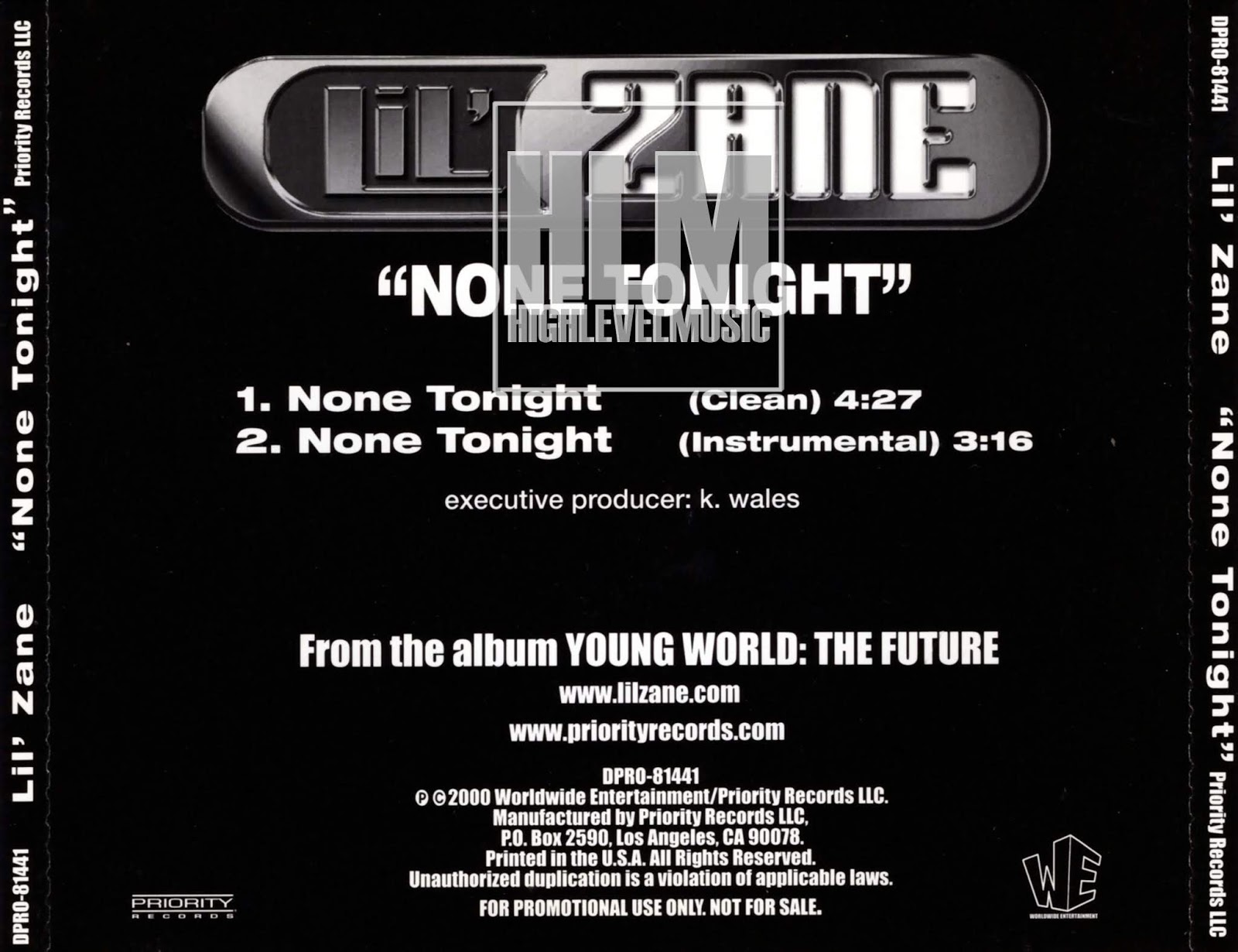 highest level of music: Lil Zane - None Tonight-(Promo_CDS ...
 Lil Zane 2000