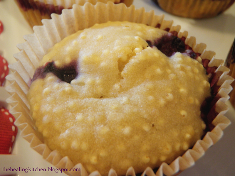 The Healing Kitchen Gluten free blueberry millet muffins