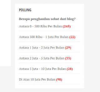 polling pendapatan blogger