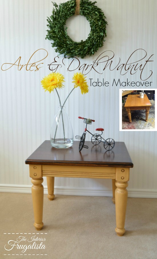 Arles and Dark Walnut Table Makeover Before and After