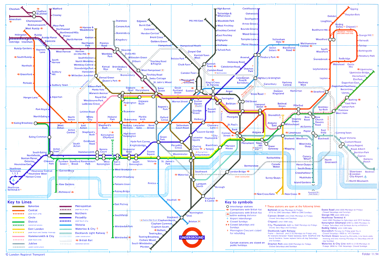 Map of London Underground, Tube Pictures