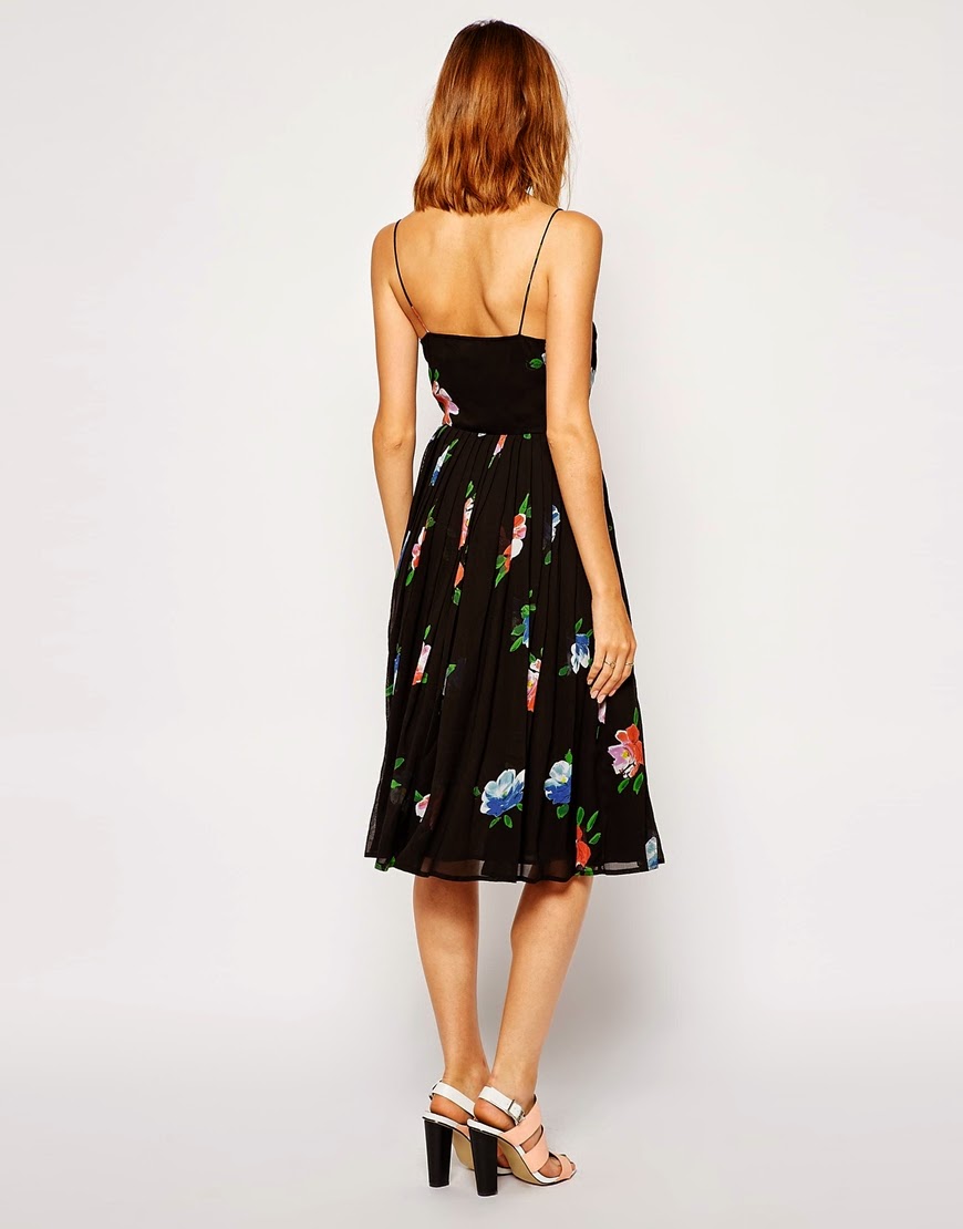 pretties' closet: ASOS Midi Dress with Pleated Skirt in Floral Print