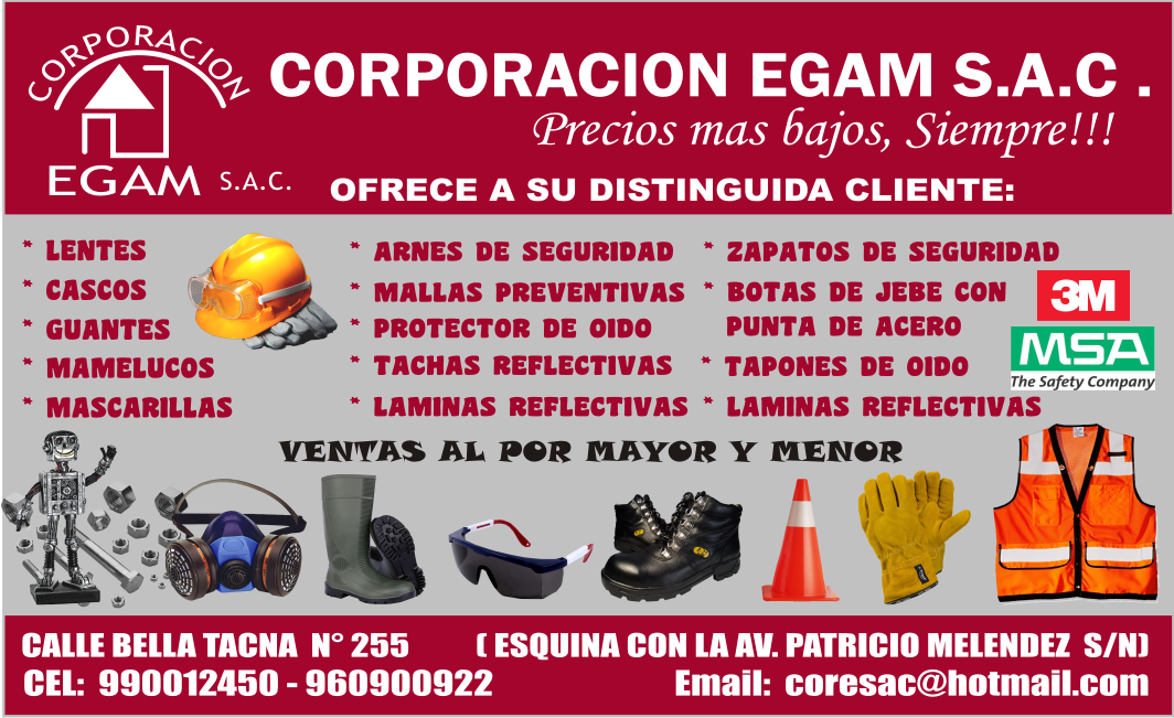 servicios que ofrece Tacna - Perú: EGAM SAC