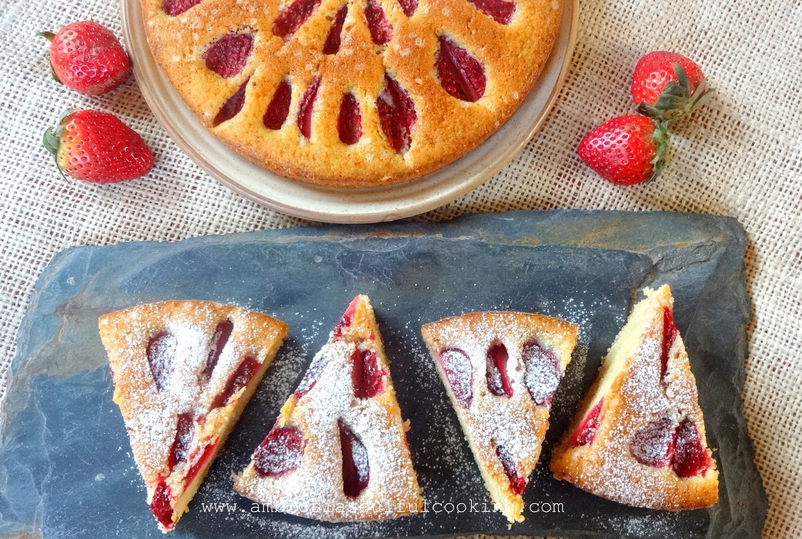 Whole Grain Fresh Strawberry Cake Ambrosia