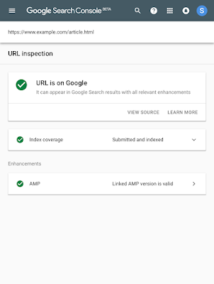 URL is indexed with valid AMP enhancement