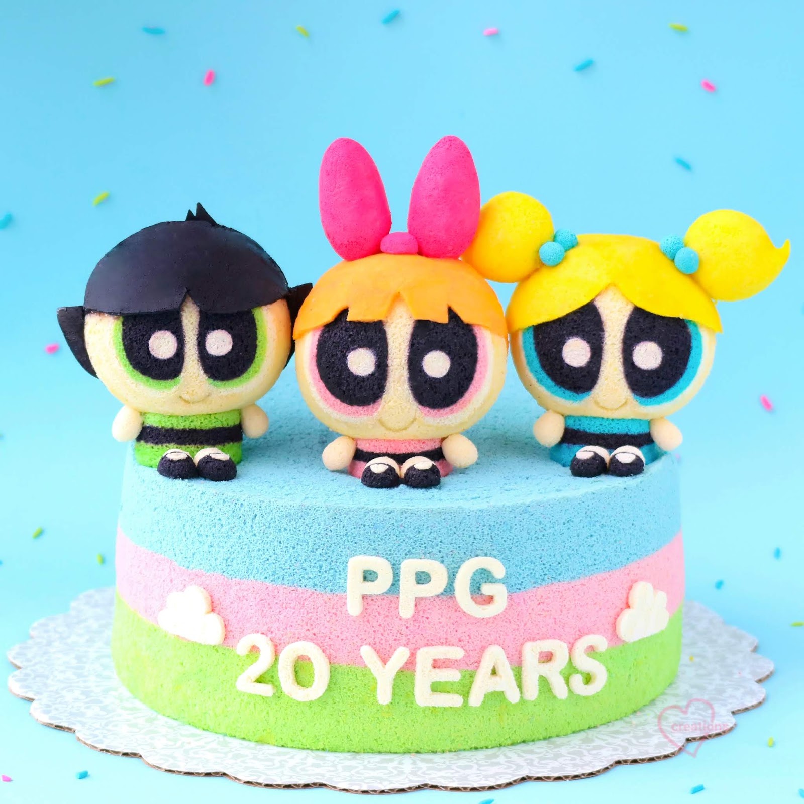 Loving Creations for You: Powerpuff Girls 20th Anniversary Chiffon Cake