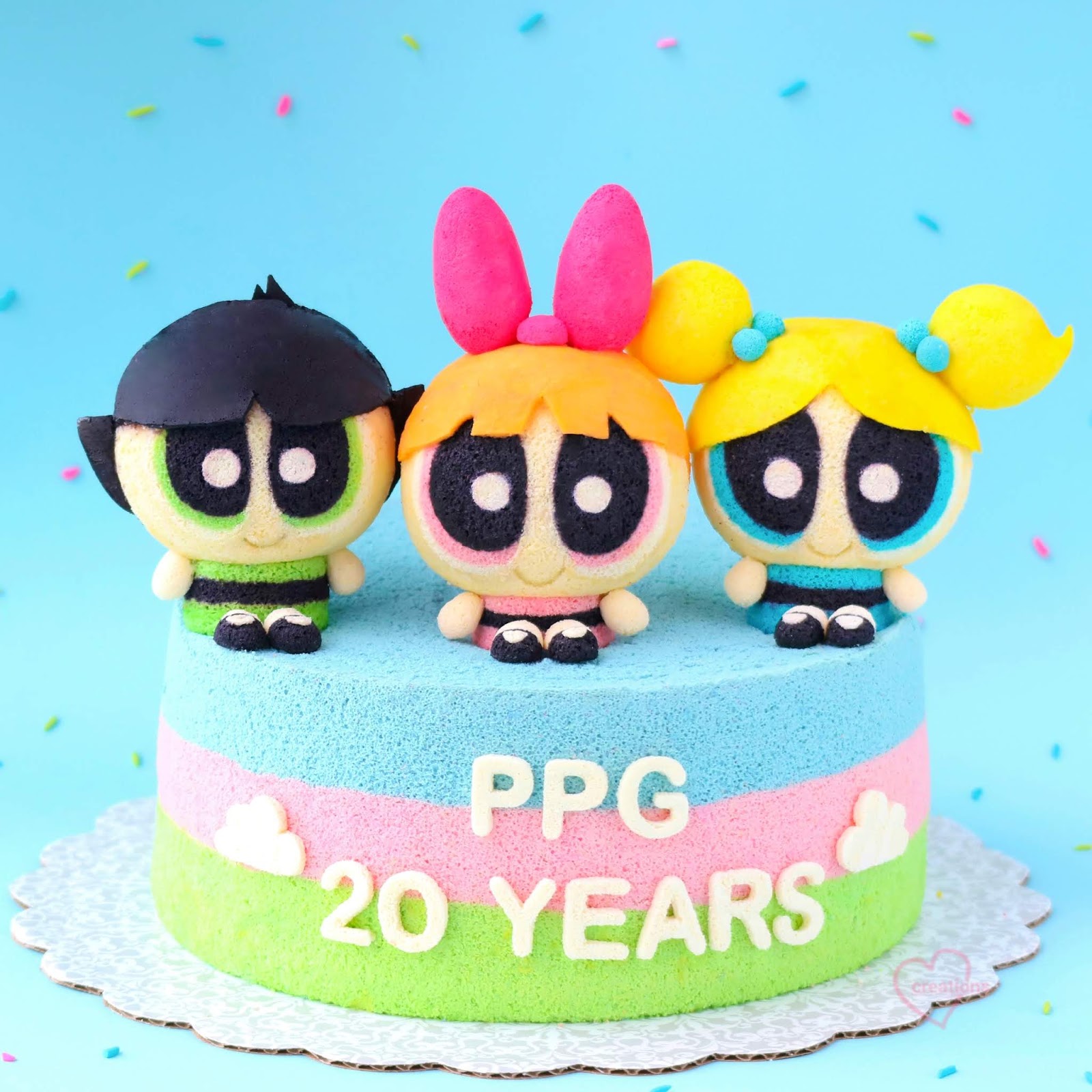 Loving Creations for You Powerpuff Girls 20th Anniversary Chiffon Cake