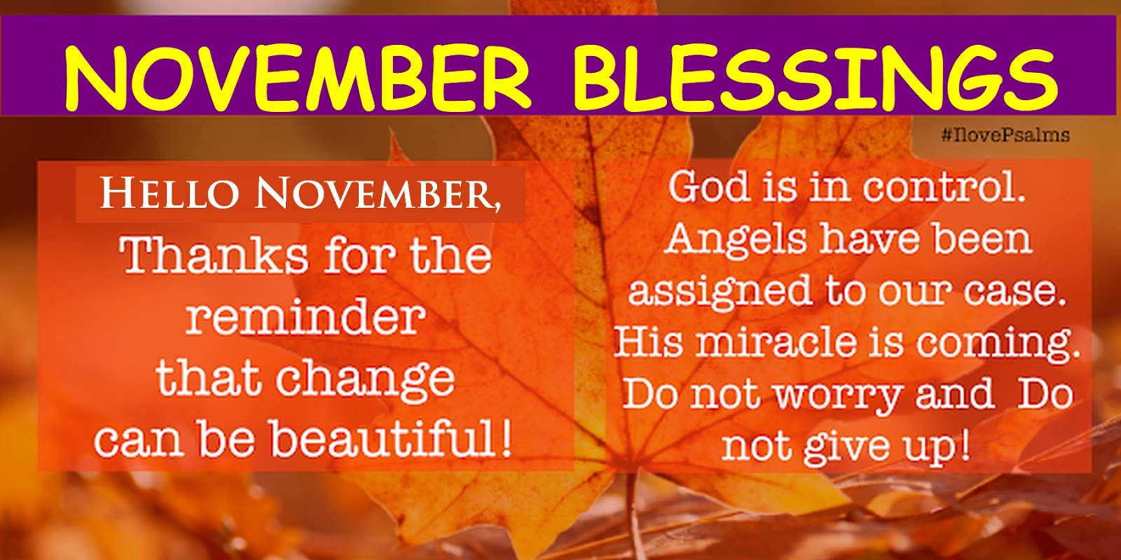 November Blessings - The month of miracles and breakthrough! - 1 min  Encouragement Prayer