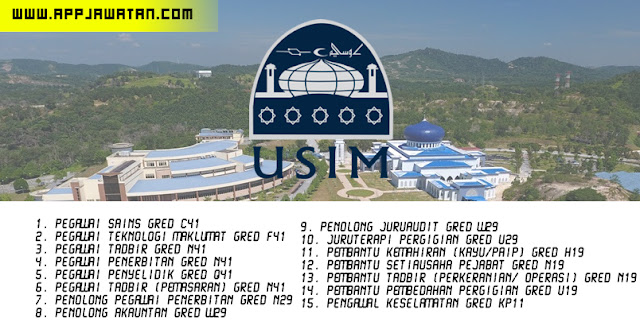 Jawatan Kosong di Universiti Sains Islam Malaysia (USIM).