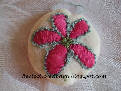Eclectic Red Barn: hand embroidered ornament