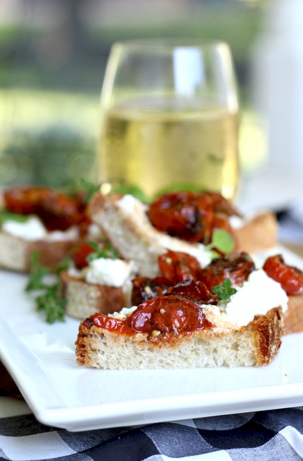 London, England Jamie Oliver Inspired Roasted Cherry Tomato Bruschetta