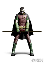Pantalla de neón: Imagen de Robin con color en Batman Arkham City
