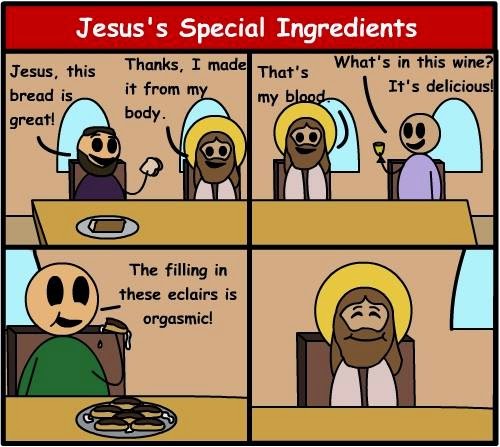 Funny Jesus' Special Ingredient Chocolate Éclairs Picture