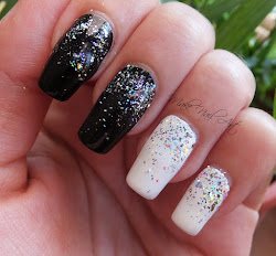 nail glitter tutorial holographic waterfall check