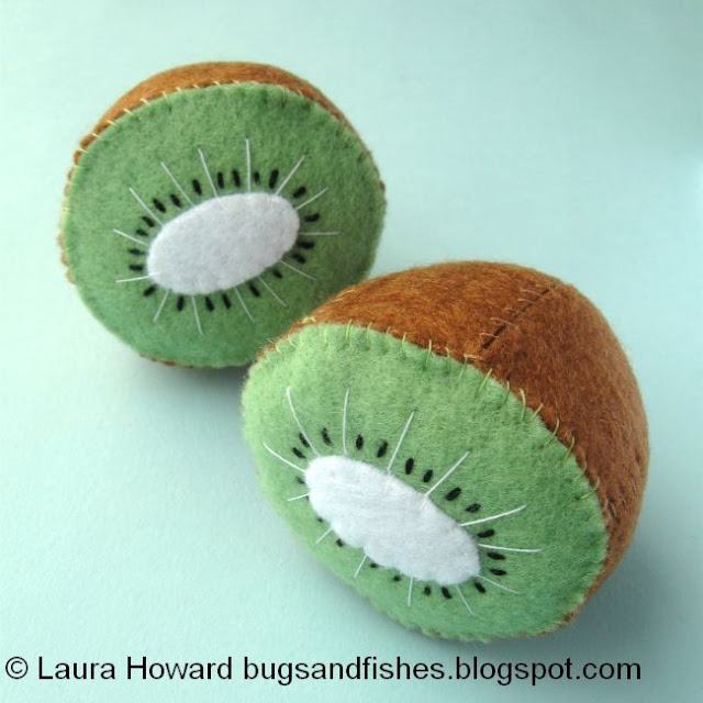 Bugs and Fishes by Lupin Sew Some Felt Fruit! Kiwi Fruit Tutorial