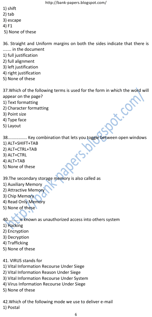 ibps question papers with answers 2011