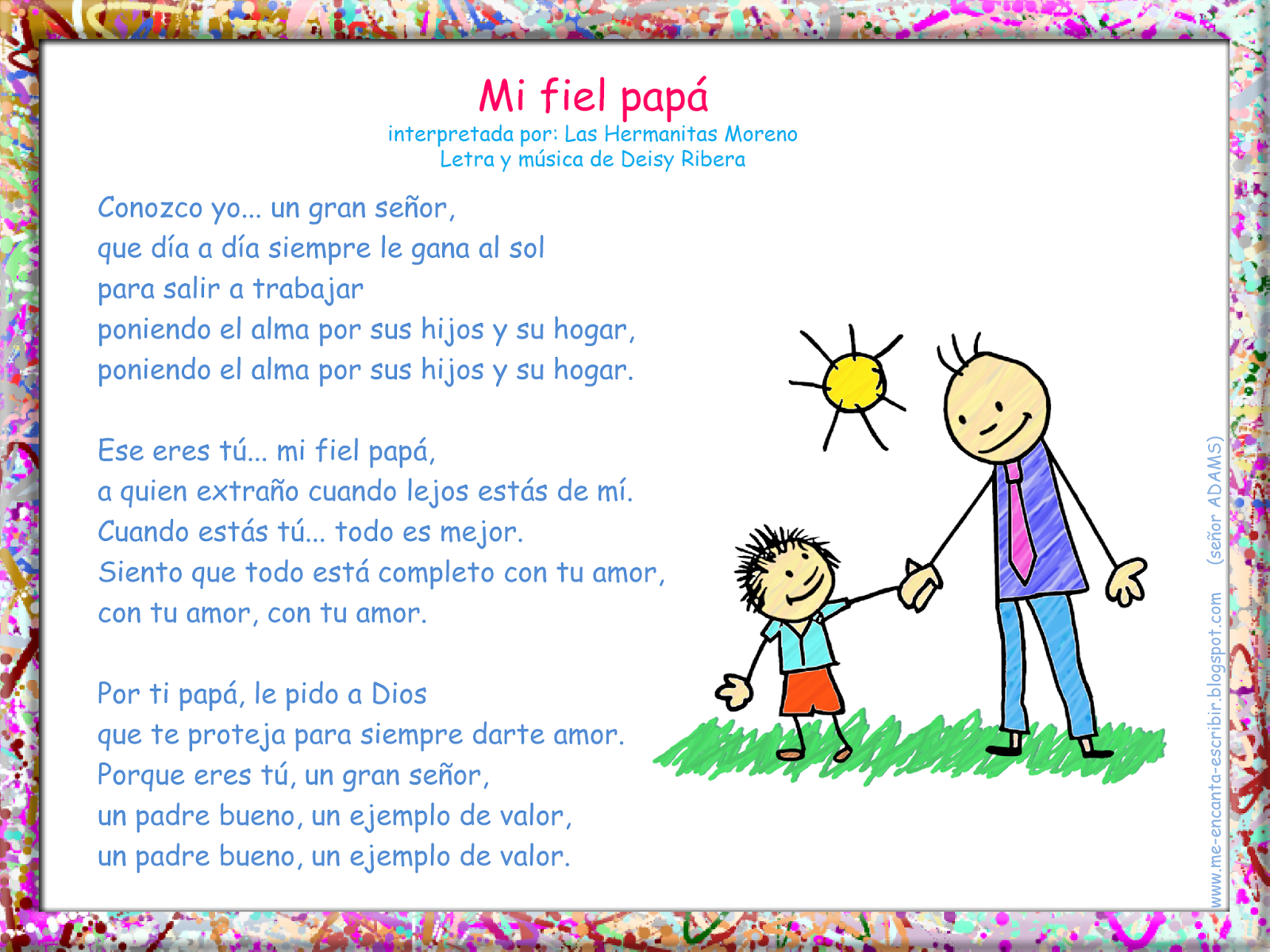 Me encanta escribir en español: Canción para el Día del Padre 