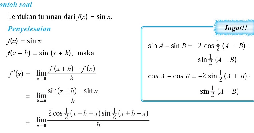 Soal Hots Turunan Fungsi Trigonometri Bakti Soal