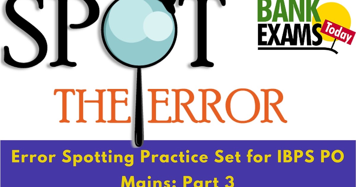Error Spotting Practice Set Hard Level BankExamsToday