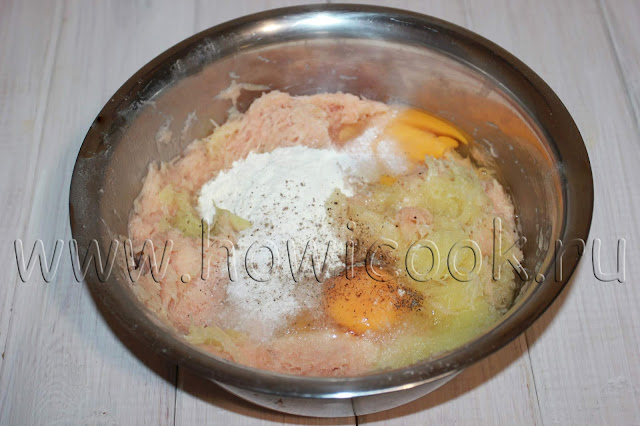 рецепт кабачковых оладий с картофелем и соусом из лисичек с пошаговыми фото