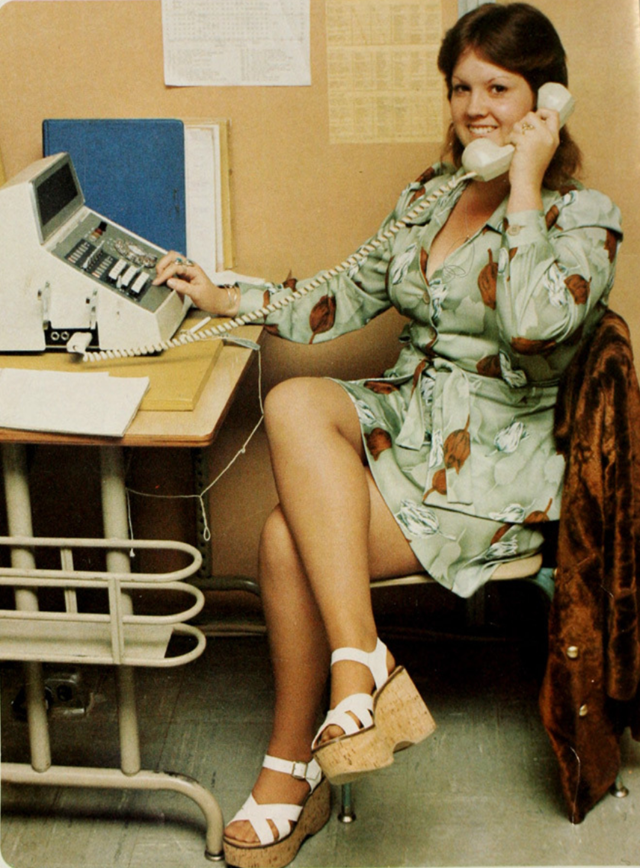 Vintage tinder girl office