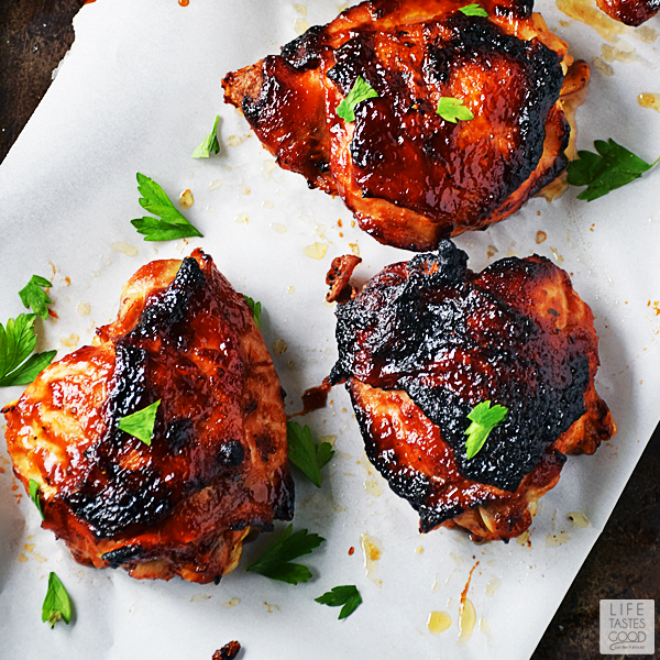 Baked BBQ Chicken Thighs Life Tastes Good