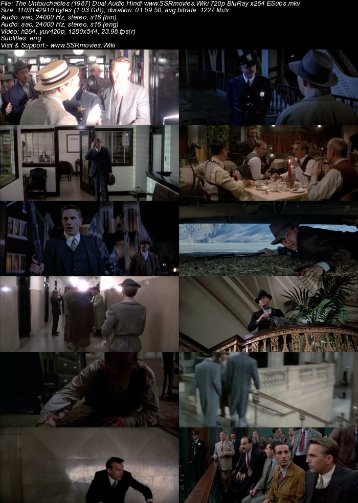 The Untouchables (1987) Dual Audio Hindi 720p BluRay 1GB ESubs Movie Download