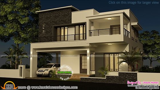 House elevation flat roof