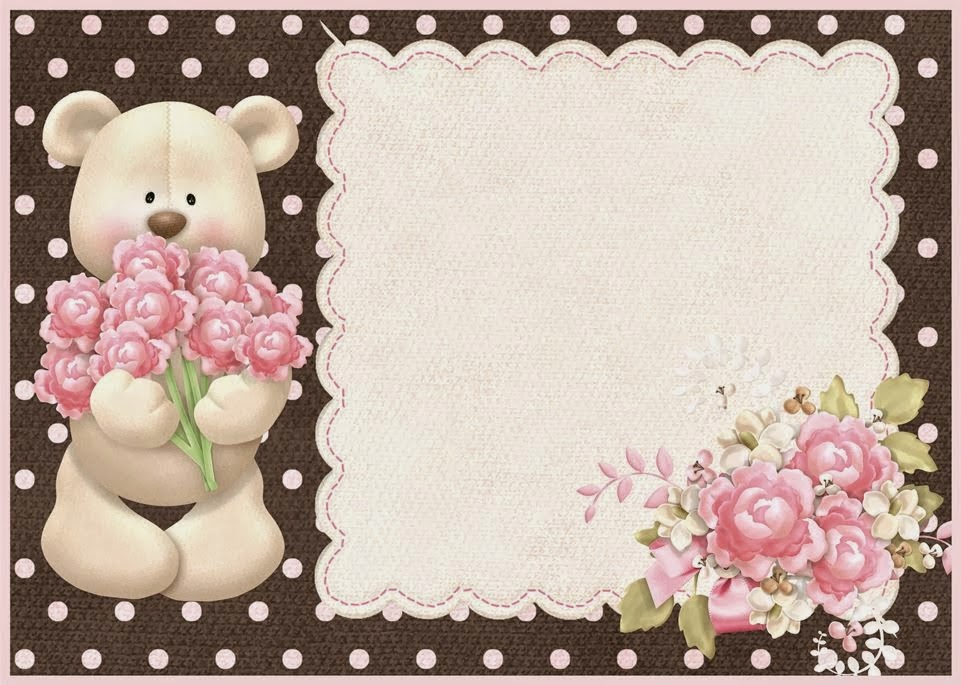 Osito con Rosas: Invitación e Imprimibles Gratis para Fiestas. | Oh My