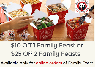 Panda Express Coupon: $10 off 1 Family Feast or $25 off 2 Family Feasts