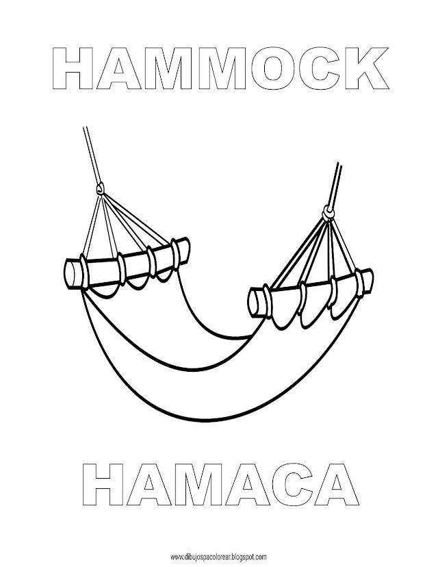 Dibujos Inglés - Español con H: Hamaca - Hammock