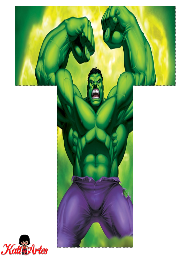 Alfabeto Gratis de Hulk. - Oh my Alfabetos!