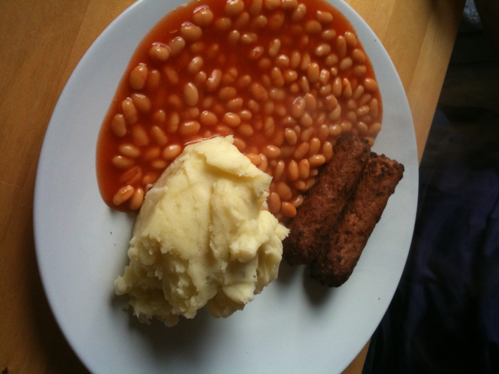 What vegetarians eat Bangers, Mash and Baked Beans