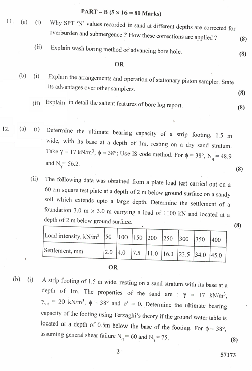 CE6502 Foundation Engineering May June 2016 Question Paper University