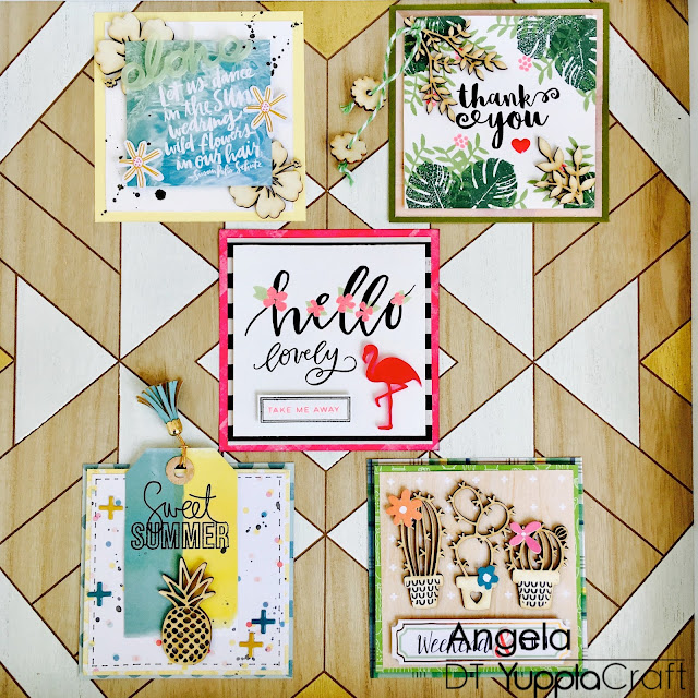 Tropical Card Set by Angela Tombari for Yuppla Craft DT