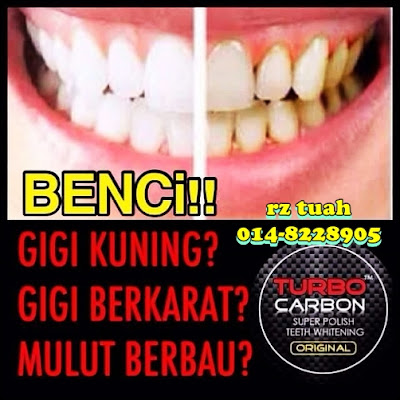 turbo carbon teeth whitening serbuk putih gigi
