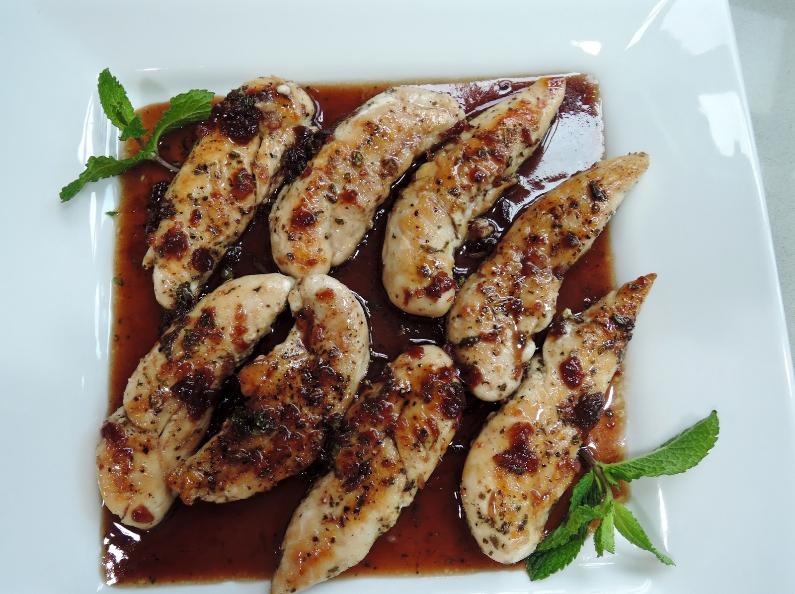 The Briny Lemon Chicken Tenders with Sour Cherry Sauce