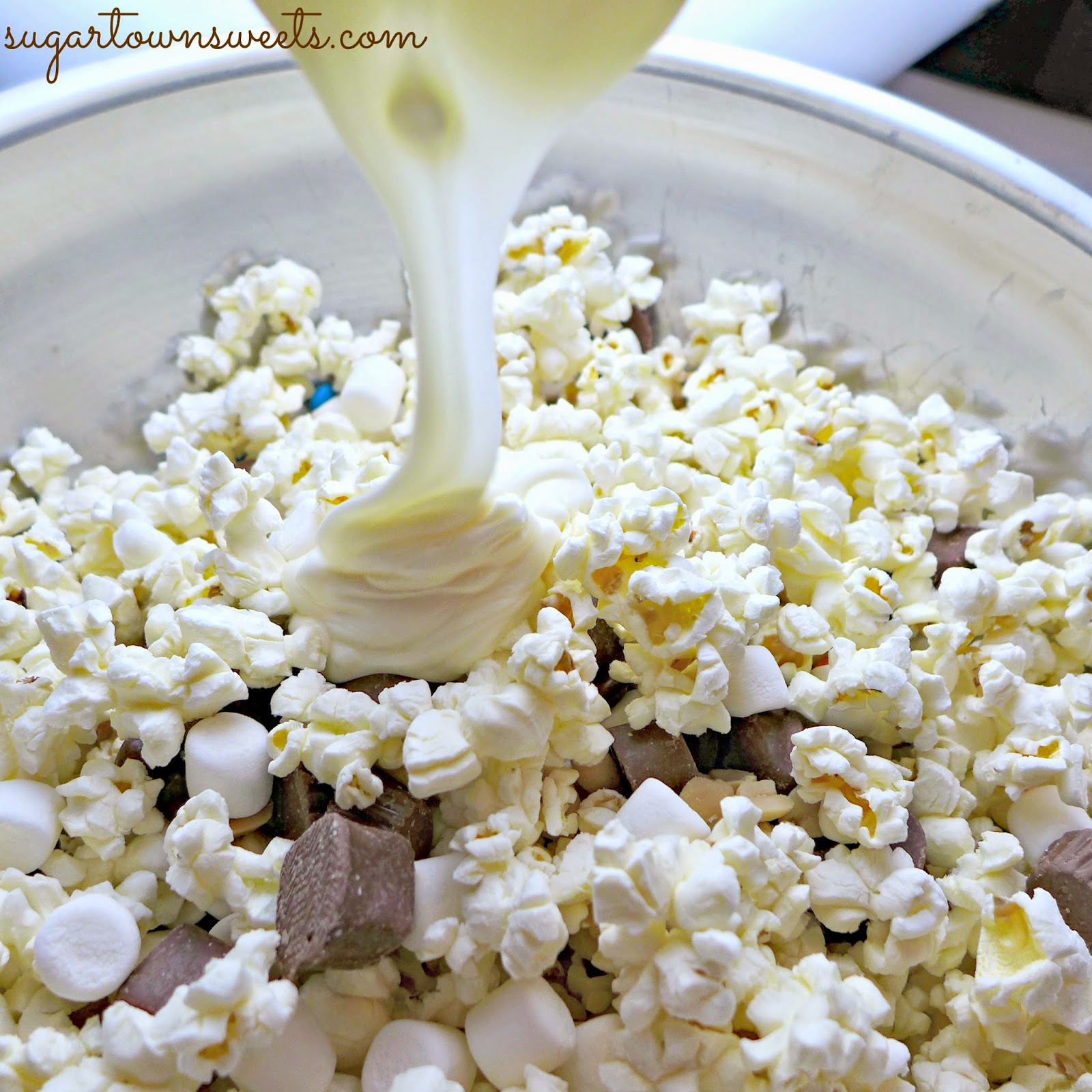 Sugartown Sweets Popcorn Mix Recipe aka Kitchen Sink Snack Mix!