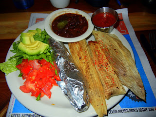 Sweet potato and pecan tamales at the  Bouldin Creek Cafe on South First
