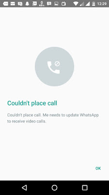 couldnt place whatsapp video call