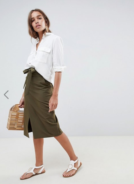 ASOS Design Tailored Pencil Skirt with Obi Tie