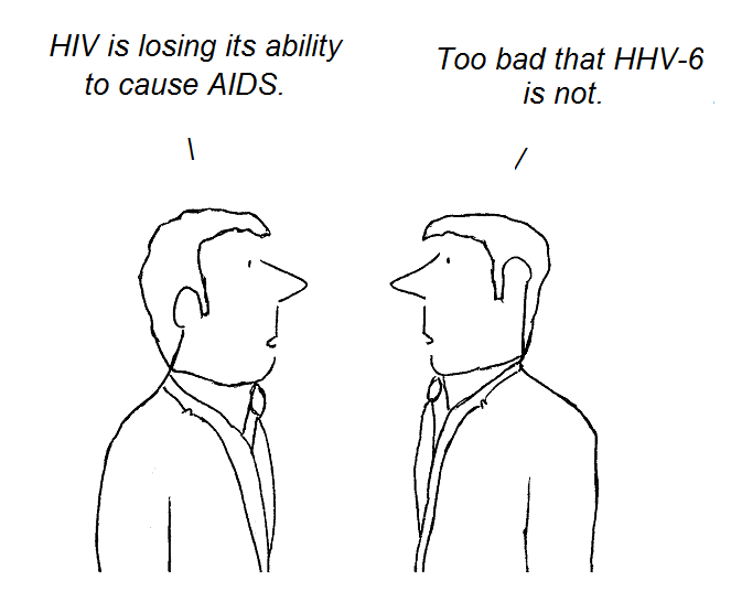 cartoon, hhv-6, aids, hiv, cfs, gallo, fauci, knox, chronic fatigue syndrome