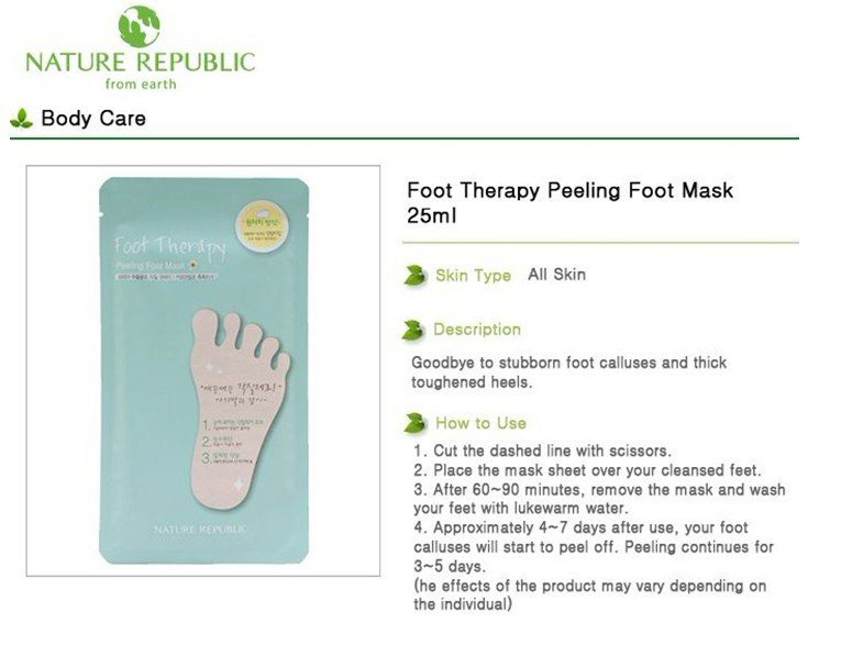 jorean Nature Republic Foot Therapy Peeling Mask