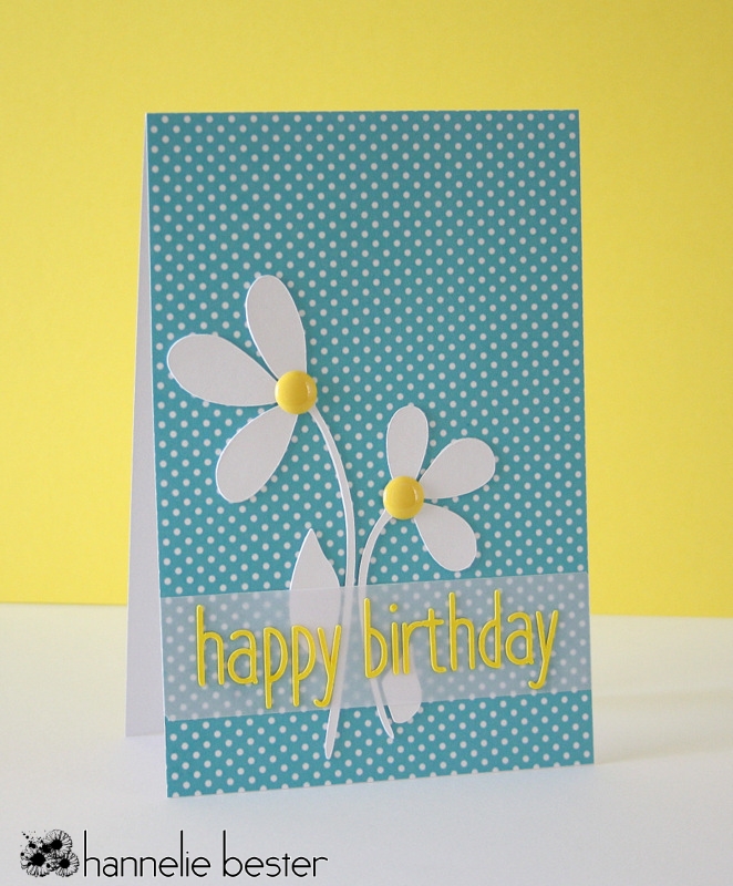 polka dots and daisies birthday card
