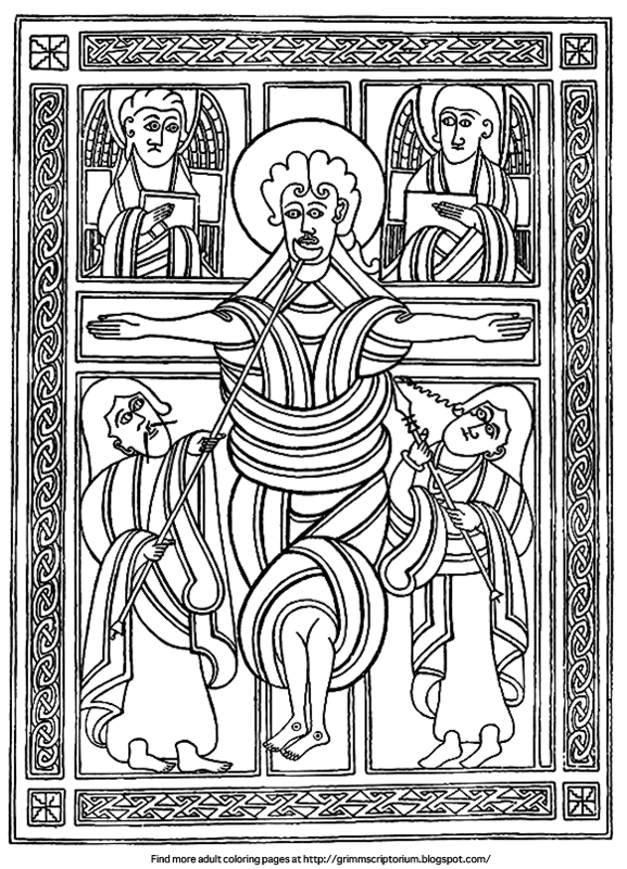 The Grimm Scriptorium Adult Coloring Pages Crucifixion From