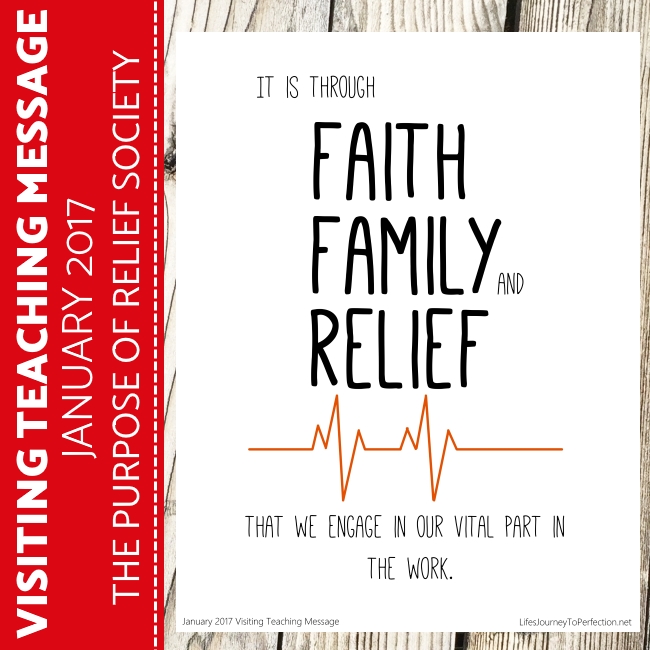 Life's Journey To Perfection Relief Society Visiting Teaching