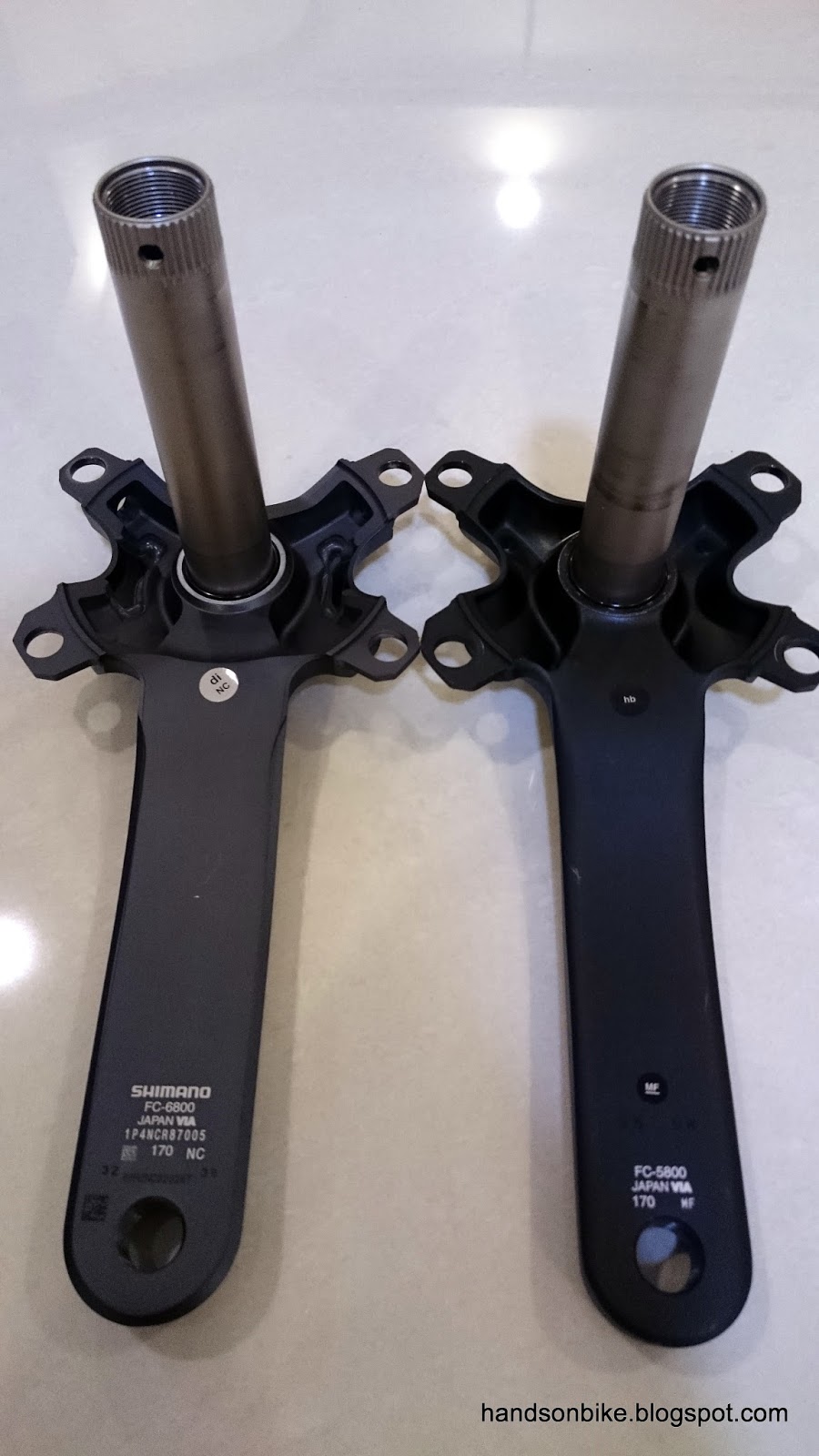Hands On Bike Shimano Ultegra 6800 vs Shimano 105 5800 Crankset