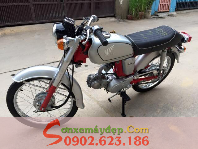 Sơn xe Honda CD50S màu đỏ xám cực đẹp Sơn xe Honda CD50S màu đỏ xám cực đẹp
